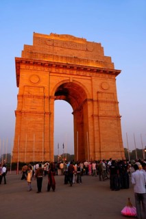 India Gate or All India War Memorial Arch by Sir Edwin Landseer Lutyens at dusk