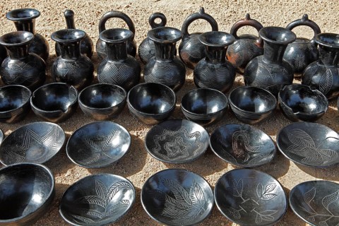 Smoked pottery from clay