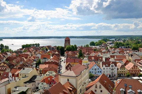 View of Waren and Lake Mueritz