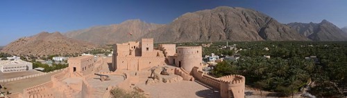 The fort of Nakhal with the Al Hajar mountains at back