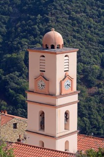 Church of the small village of Ota in the mountains of Corsica