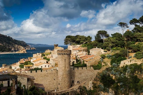 Medieval old town with bay on the sea