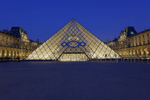 Entrance pyramid by architect I.M. Pei