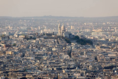 Cityscape with the Basilica of the Sacred Heart of Paris