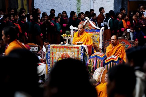 Monastery festival in Jakar Dzong fortress
