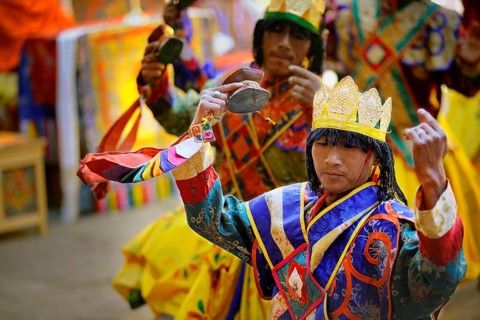 Monastery festival in Jakar Dzong fortress