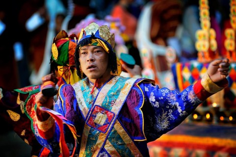 Monastery festival in Jakar Dzong fortress