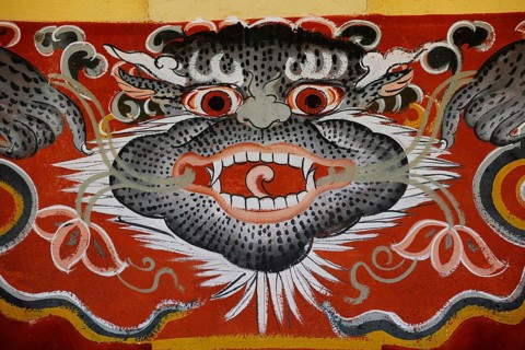 Traditional religious decoration on a building