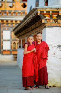 Monks in Mongar Dzong fortress
