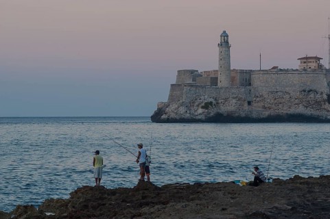 Anglers on the Malecon