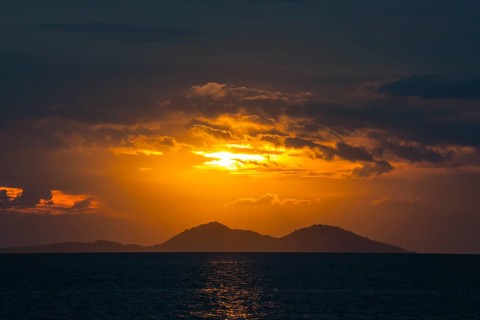 Sunset on the west coast of Flores Island