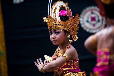 Girl during a Barong dance