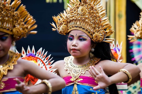 Girl during a Barong dance