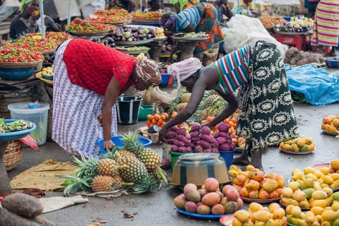 Street market for fruit and vegetables
