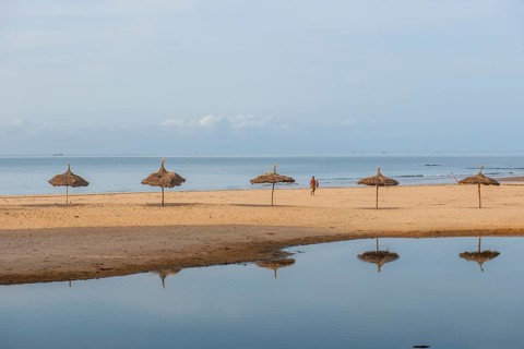 Beach umbrellas on Mamah Beach
