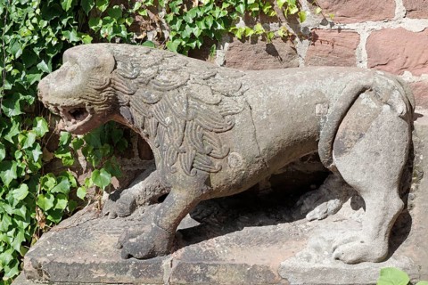 Guardian lion at St. Peter's Cathedral
