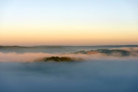 Altmuehl Valley with morning fog