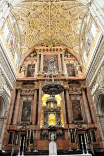 High altar of the church built into Mezquita or Great Mosque of Cordoba