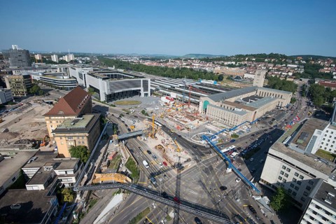 Stuttgart 21 construction site at the main station