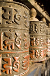 Buddhist prayer wheels at Swayambhunath Stupa