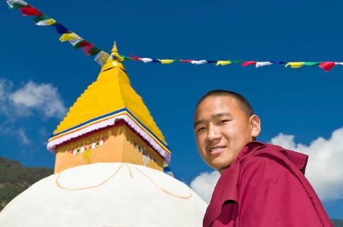 Portrait of a young tibetean monk