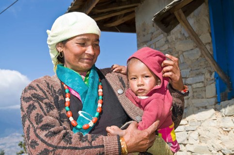 Nepali mother with her baby