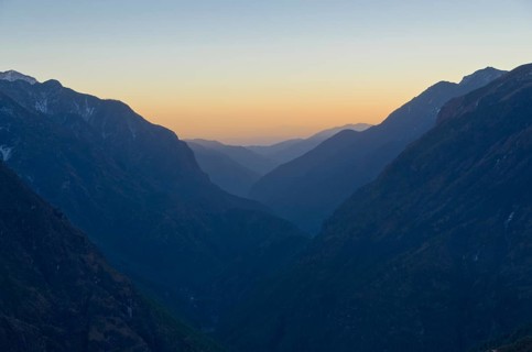 The Dudh Koshi River Valley leading out from Namche Bazar (3.440 m)