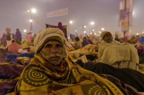 Man at Kumbha Mela grounds