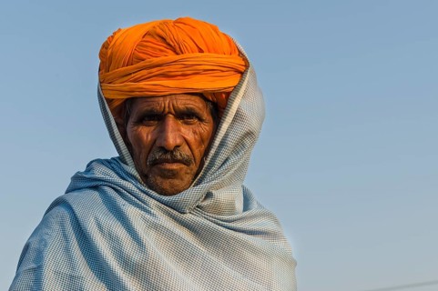 Portrait of a pilgrim during Kumbh Mela