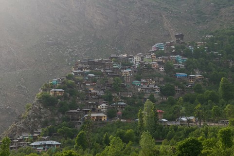 Townscape of Kamru village with Kamru Fort