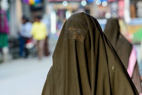 Woman wearing a burqa