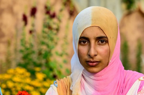 Kashmiri woman wearing a headscarf