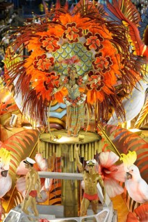 Dancers on floats