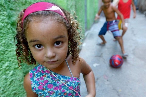 Girl in a slum or favela