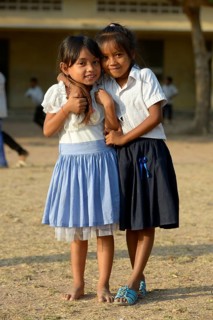 Two girls on the playground