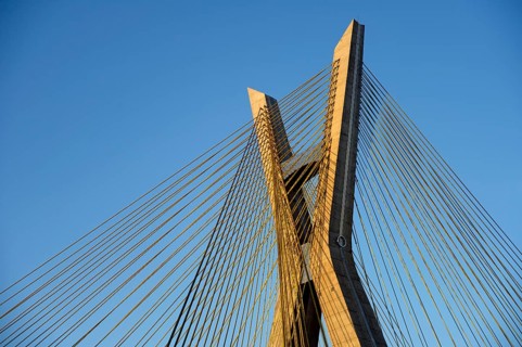 Detail of the Octavio Frias de Oliveira suspension bridge