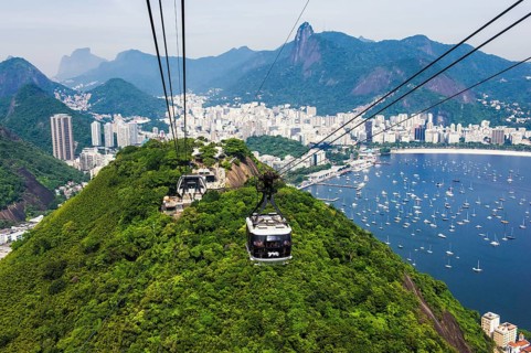 View over Botafogo and the Corcovado from the Sugar Loaf Mountain