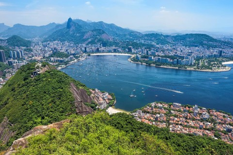View over Botafogo and the Corcovado from the Sugar Loaf Mountain