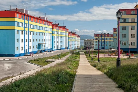 Coloured apartment houses