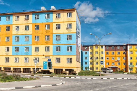 Coloured apartment houses