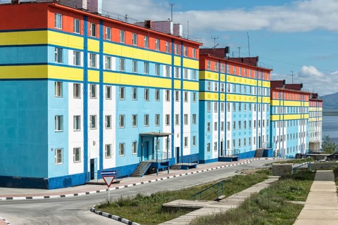 Coloured apartment houses