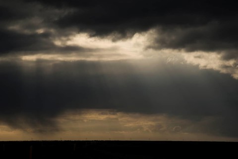Dramatic sky over the alluvial plain