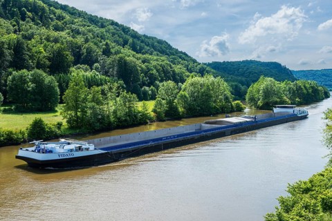 Cargo ship on the Main-Danube Canal