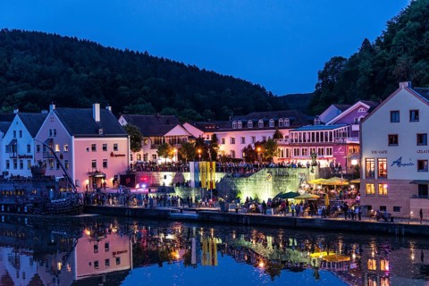 Dusk in Riedenburg on the Main-Danube Canal