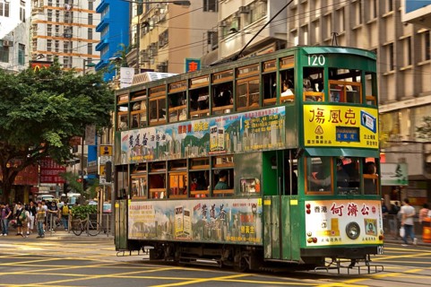Double-deck tramcar of Hong Kong Tramways