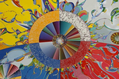 Roof painting Morningstar by Alex Janvier inside the dome of the Canadian Museum of Civilization