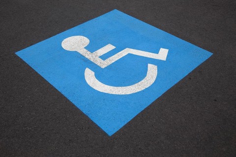 Pictogram of a parking space for disabled persons