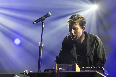 British singer and songwriter Jamie Lidell performing live at the Blue Balls Festival