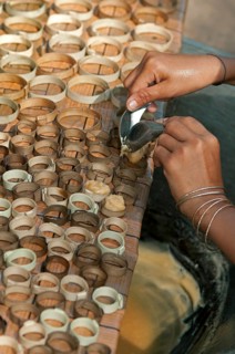 Production of traditional palm sugar candies