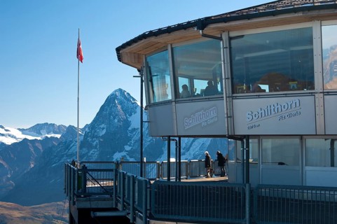 Piz Gloria revolving restaurant at the top of Schilthorn Mountain